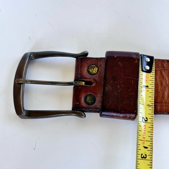 Vintage Genuine Leather Tooled Western Belt Distressed Supple Boho Festival - Picture 8 of 9